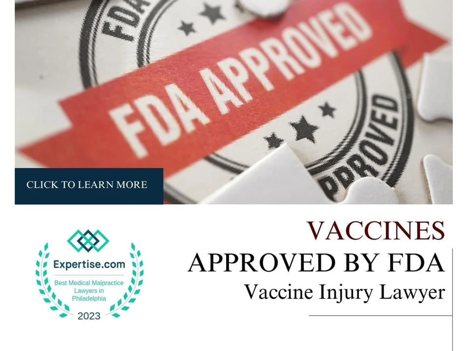 Blog featured image of an FDA approved seal and a caption that says “Vaccines Approved by fda