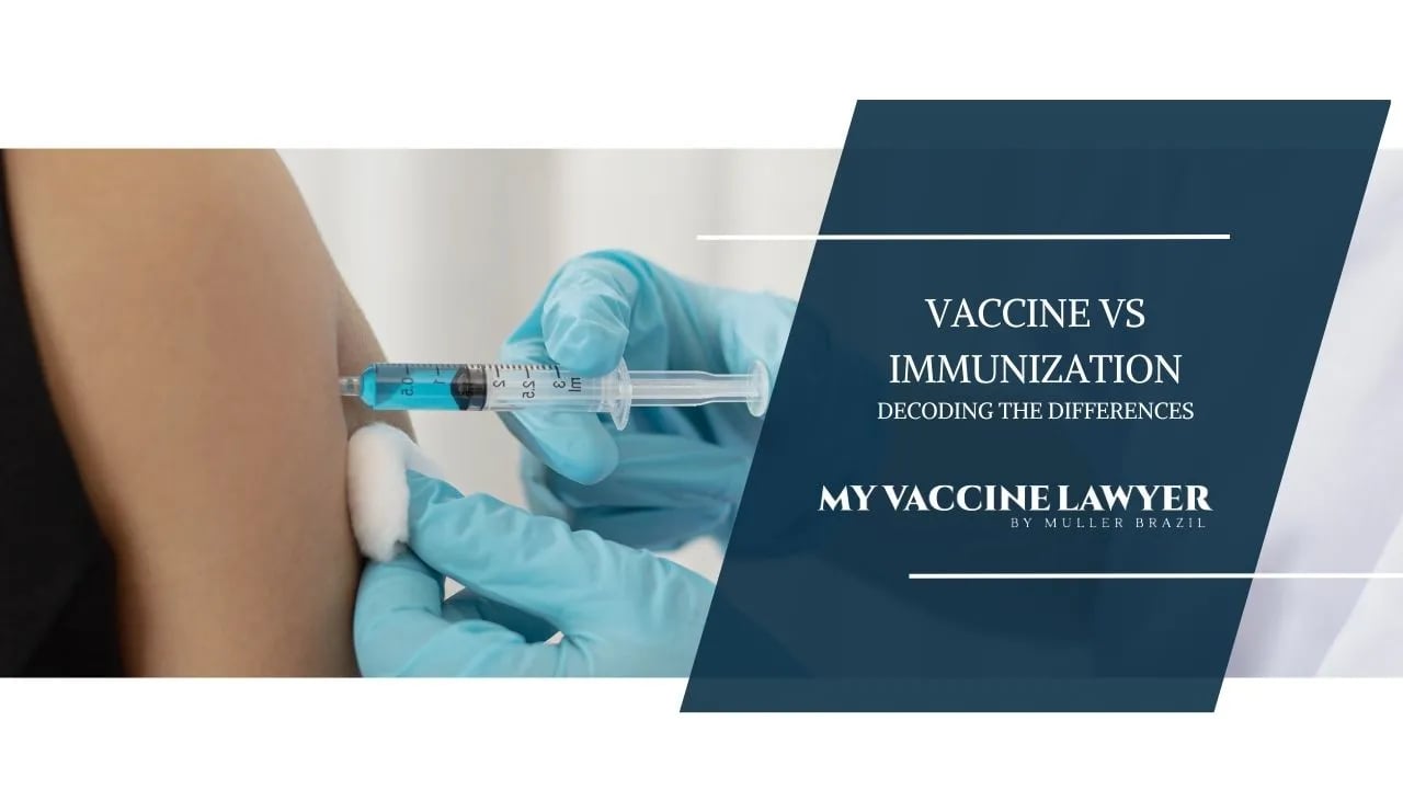 Illustration comparing vaccine and immunization processes